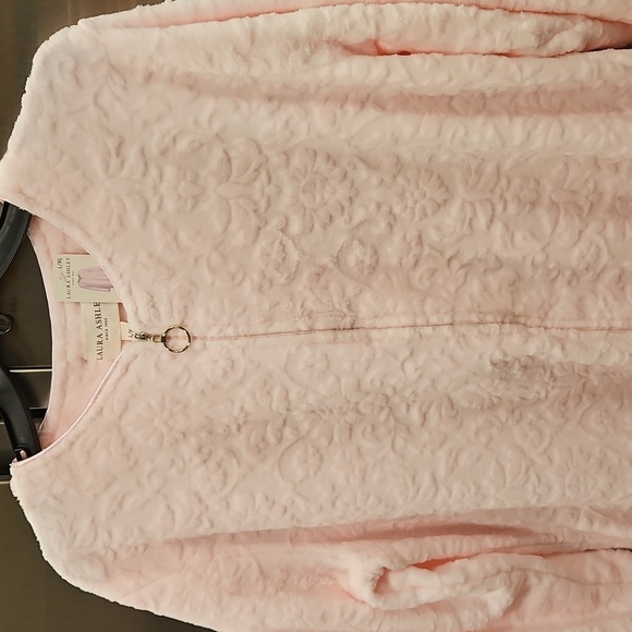 💕LAURA ASHLEY💕 48" Zip Robe ~ Pink Damask L/XL NWT - Picture 3 of 9